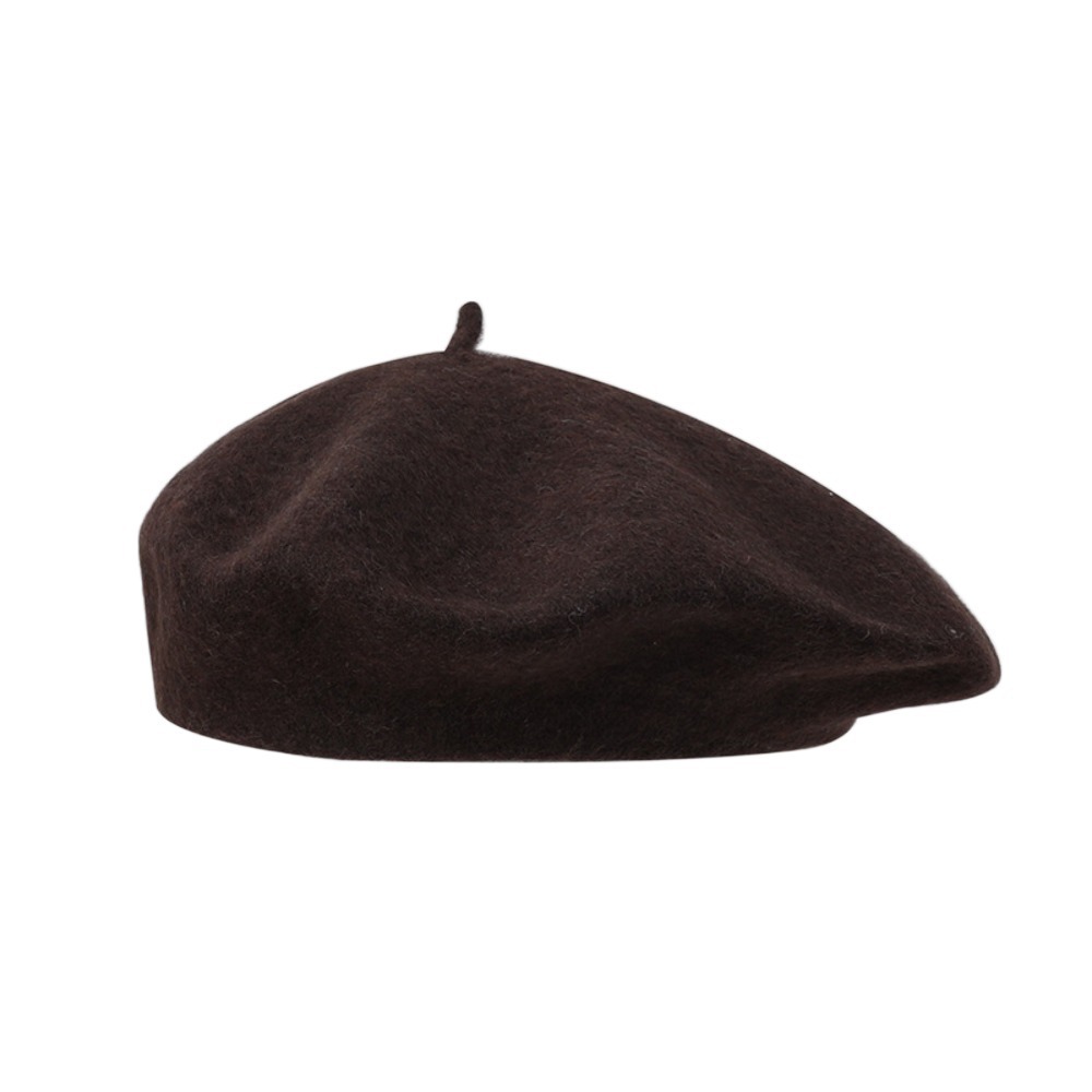Beret French Wool - หมวกเบเร่ต์ไหมพรมแฟชั่นฤดูหนาว สไตล์เรโทร สีพื้น หมวกศิลปินฝรั่งเศส ดีไซน์หรูหรา เข้าได้กับทุกชุด