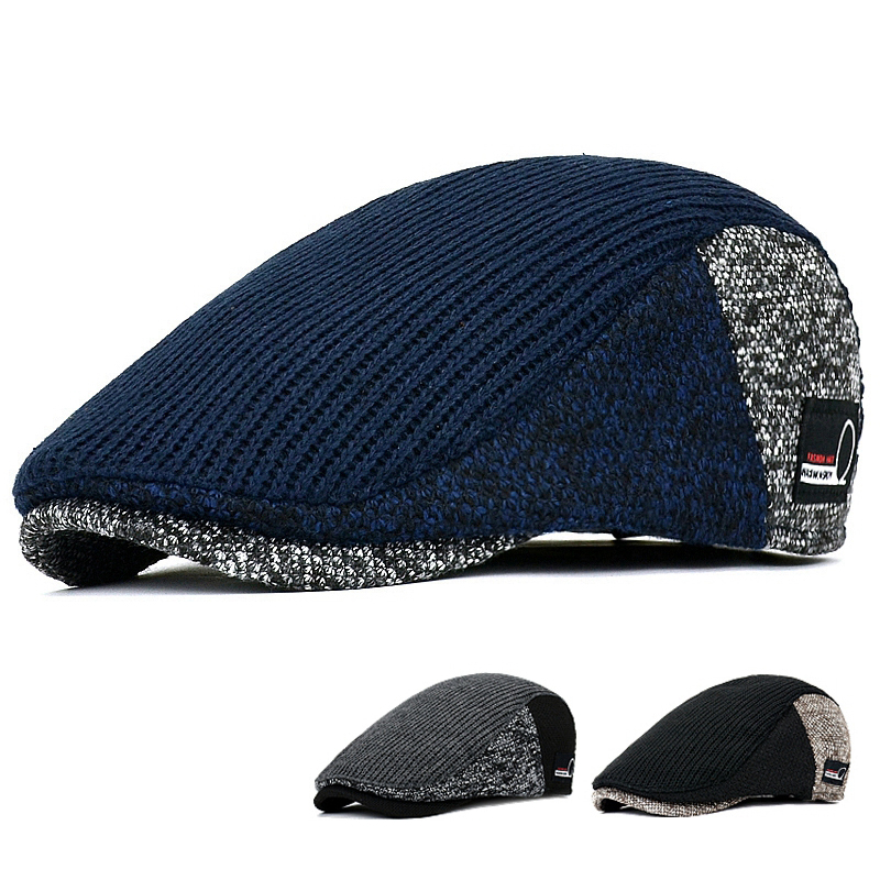 Dad Hat Cotton - หมวกเด็กชายส่งหนังสือพิมพ์หมวกทรงแปดเหลี่ยมทรงแปดเหลี่ยมแนววินเทจหนาสำหรับฤดูใบไม้ร่วงฤดูหนาวหมวกเบเร่ต์ถักแบบลำลองหมวกแกตสบี้สีหมวกปีกแบนหมวกแก๊ป