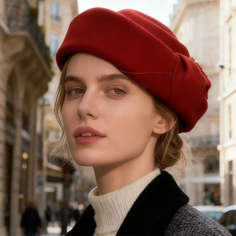 หมวกเบเร่ต์ผ้าขนสัตว์คลาสสิกแบ - Beret French Wool บทวิจารณ์และราคา